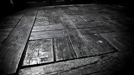 Poster - Distressed Wood Floor Pattern Showing History and Texture Creating Vintage Ambiance and Timelessness