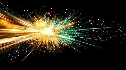 Poster - Dynamic Burst Explosion Radiating Energy on Dark Backdrop Space Effects Futuristic Art