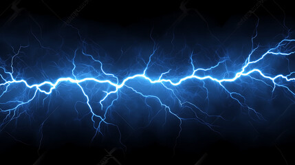 Wall Mural - electric blue lightning bolt power surge on a dark background visual effect phenomenon element