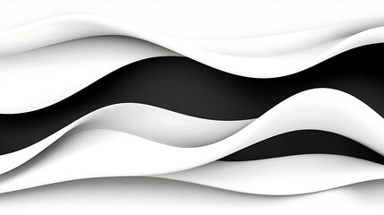 Poster - Elegant Abstract Wavy Lines Monochrome Backdrop Design in Contemporary Style Composition