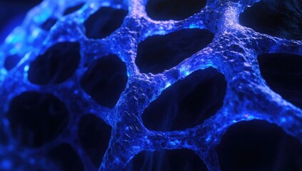 Poster - Abstract network of glowing blue cells