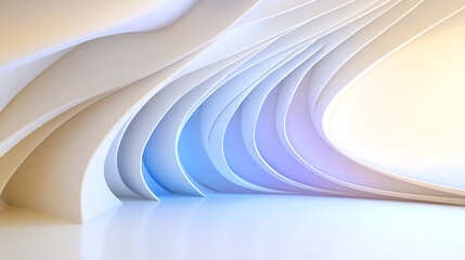 Poster - Elegant Minimalist White Wavy Interior Design with a Modern and Abstract Aesthetic Backdrop