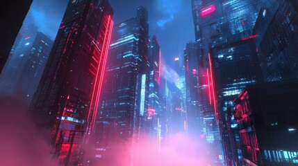Poster - Futuristic red and blue laser beams cross paths, creating a high-energy club and concert atmosphere with fog effects.