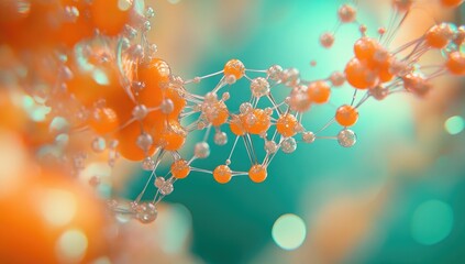 Poster - Abstract Molecular Structure in Teal Background