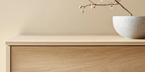 Poster - Light Wood Drawer Top with Decor