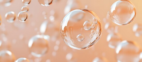 Aufkleber - Floating bubbles on peach background