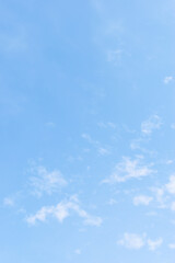 Wall Mural - beautiful blue sky and white fluffy group of clouds with sunrise in the morning, natural background