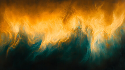 Poster - Ethereal Dance of Golden Light in Mysterious Depths Abstract Art Impression 90 Characters