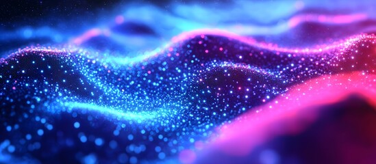 Aufkleber - Abstract digital particles flowing