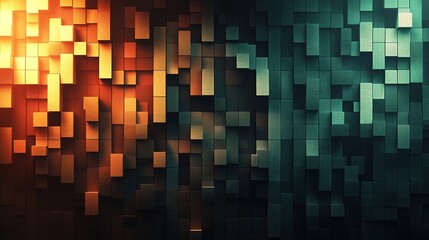 Wall Mural - Abstract Warm Cool Cube Texture Background. AI Generated