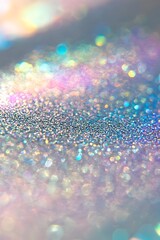 Poster - Colorful iridescent glitter texture close-up with soft background