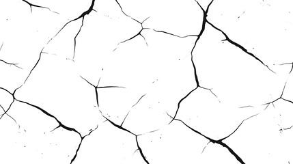 Poster - Fine Cracks Delicate Texture Detailed Surface Breakage Pattern on a White Plain Backdrop Design