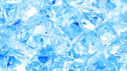 Poster - Fresh Cool Ice Cubes Seamless Texture Brightness and Clarity Background for Refreshment Beverage Design