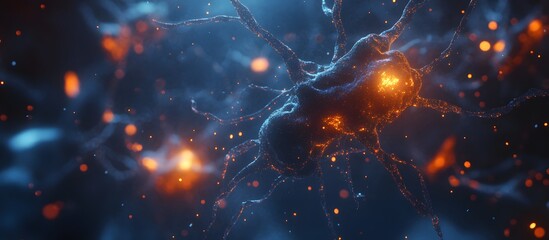 Poster - Nerve Cell Detail in Microscopic View