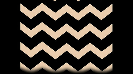 Poster - Geometric Pattern of Zigzag Lines in Light Brown Against a Black Background Abstract Design