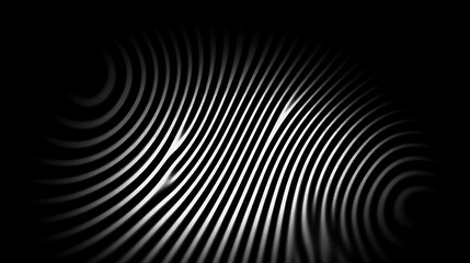 Poster - Hypnotic Line Pattern Radiating Energy in Abstract Black and White Design Radiating Energy