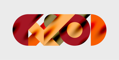Aufkleber - Detailed composition of circles, semicircles, and triangles with glossy effects and smooth gradients. A sleek and modern vector design for creative and tech-inspired projects