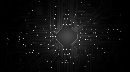 Poster - Integrated Circuit Board Intricate Design for High Tech System and Connectivity with Central Processor