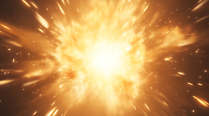 Wall Mural - intense burst of golden light and particles creating dynamic energy and explosive visual effect