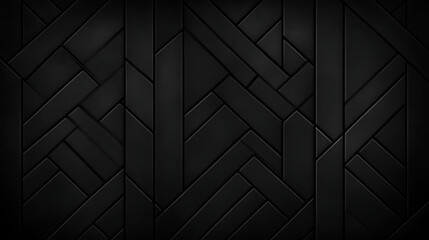 Poster - Interwoven Black Geometric Panels Dark Art Deco Style Background Abstract Minimalist Design Backdrop Texture