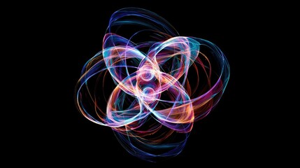 Fototapete - Abstract Light Swirls Creating Vibrant Energy Patterns in Space