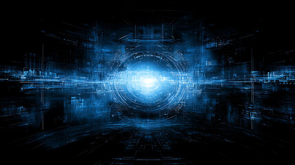 Poster - Luminous Core Quantum Realm Futuristic Portal High Technology Virtual Dimension Exploration Scene