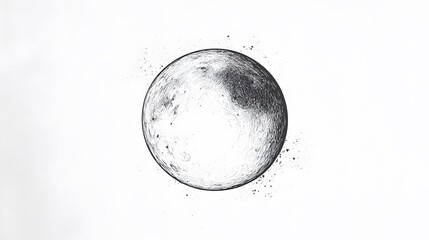 Poster - Artistic rendering of the moon in monochromatic detail and texture