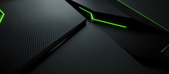 Aufkleber - Dark Carbon Fiber Panels with Neon Green Accents