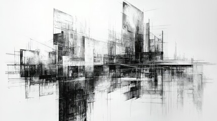 Poster - Abstract Architectural Visualization with Geometric Lines and Forms