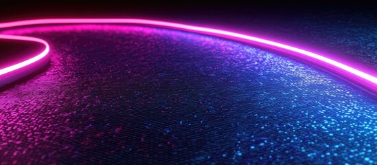 Wall Mural - Neon Glow Curve Over Textured Surface