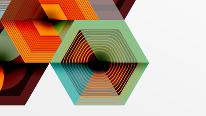 Poster - Hexagons design geometric abstract background