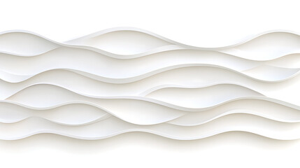 Poster - Minimalist White Waves Background Modern Architectural Interior Design Element Abstract Backdrop Texture