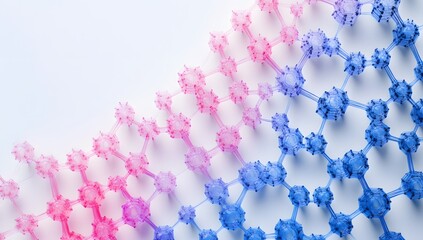 Poster - Abstract molecular structure, gradient color,  network, scientific background