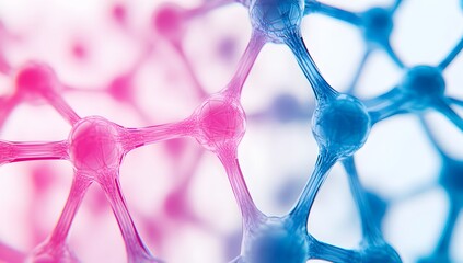 Poster - Colorful Molecular Structure in Lab Background