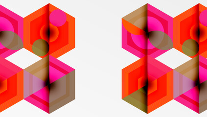 Aufkleber - Hexagons design geometric abstract background