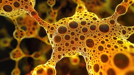 Poster - Abstract Close-Up of Colorful Bubbles and Spheres in a Network