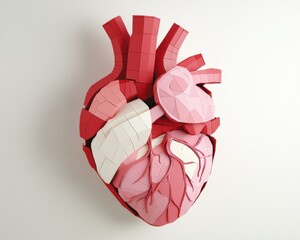 Wall Mural - A detailed anatomical heart model. AI.