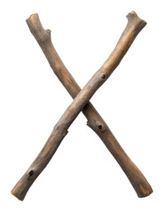Poster - crossed wooden sticks on transparent background, nature and rustic concept
