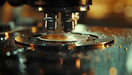 Poster - Lab Microscope Focusing on Sample