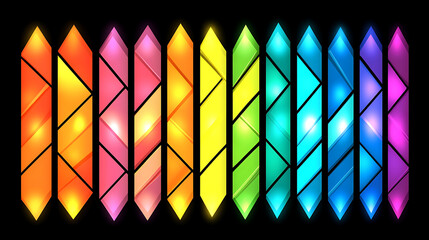 Poster - Prism Crystal Spectrum Rainbow Light Vertical Geometric Design Illuminated Art Backdrop Abstract