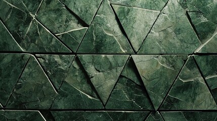Poster - Green Marble Texture with Angular Design for Modern Interiors