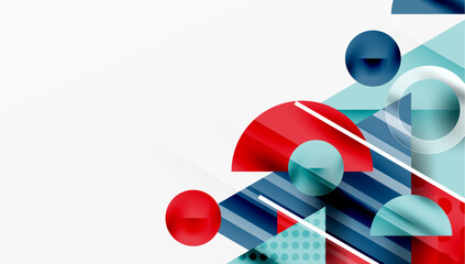 Fototapete - Modern geometric background - overlapping triangles with smooth gradients and semi-transparency