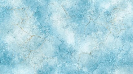 Poster - Light Blue Textured Background with Elegant Gold Veining Effect