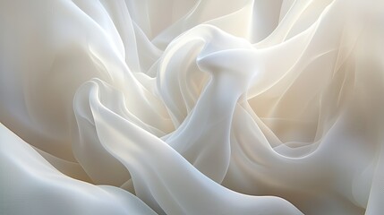 Poster - Soft White Fabric Flowing Gracefully in Gentle Light