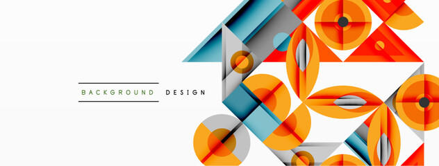 Aufkleber - Dynamic geometric composition with sharp angles, circular forms, and gradient colors