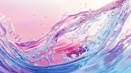 Poster - Colorful Water Splash with Pink and Blue Tones Against Soft Background