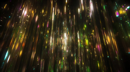 Poster - Sparkling Light Trails Abstract Visuals Dynamic Hues Shimmering Radiance Artistic Motion Festive Display