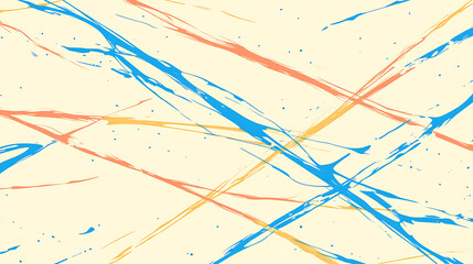 Poster - Splatter Paint Artistic Strokes of Blue Peach and Yellow Background Brushwork Texture Design