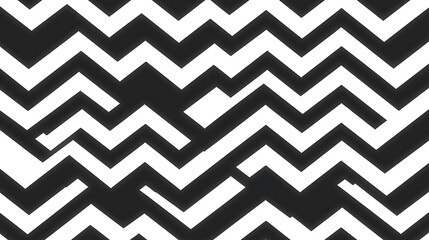 Poster - Striking Abstract Zigzag Pattern Black and White Illusion Geometric Design Seamless Background Visual
