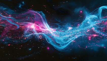 Poster - cosmic energy streams swirling in space